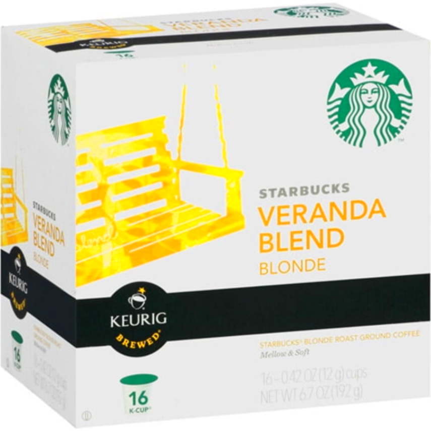 Starbucks Blonde Ground Coffee Keurig K-Cups Veranda Blend 16ct