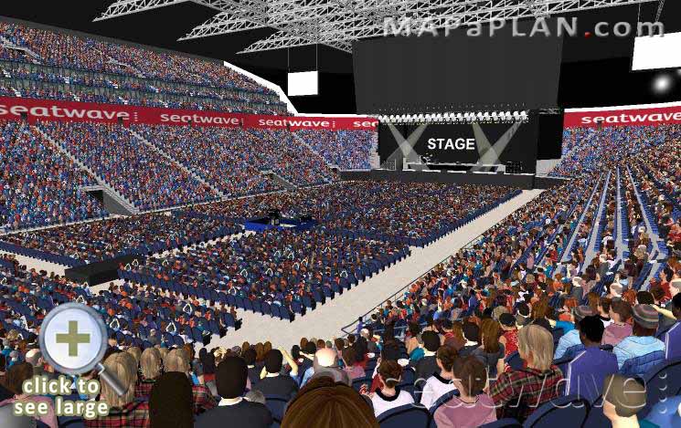 The O2 Arena London seating plan Block 109 Row Y Inside view