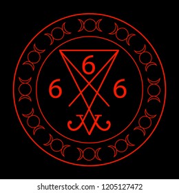 666- the number of the beast with the sigil of Lucifer symbol