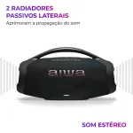 Miniatura de Caixa de Som Aiwa Boombox Plus AWS-BBS-01-B Bluetooth Amplificada 200W USB