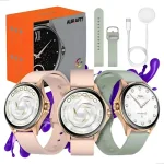 Miniatura de Smartwatch Aurafit AM12 Ella1 Feminino Redondo A Prova Dagua,moderno,ip68