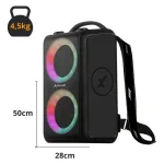 Miniatura de Caixa Som Bluetooth Portátil Amplificada 600W Rms Bateria Potente Amvox Aca 600 Bagvox