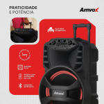 Miniatura de Caixa de Som Amplificada Amvox ACA 880 Vegas 880W Woofer 15" SFM