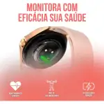 Miniatura de Smartwatch Aurafit AM12 Ella1 Feminino Redondo A Prova Dagua,moderno,ip68