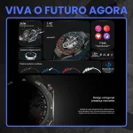 Miniatura de Smartwatch Aurafit Am34 Amoled Gps Prova D'agua 2 Pulseiras Prateado Esportiva 