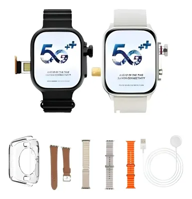 Smartwatch 5g Ultra Ai3 16gb Serie 10 Chip Câmera Caixa Prateado