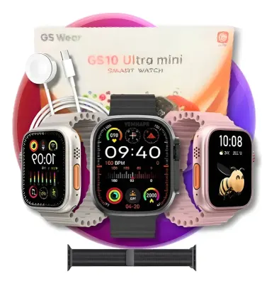 Relógio Smartwatch Gs10 Ultra Mini 2pulseiras Amoled Série10