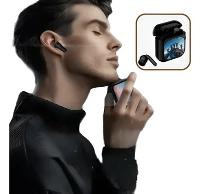 Fone Ouvido Aurabuds X6  Bluetooth Tela Touch Screen 512mb Preto Fone Ouvido Aurabuds X6 Bluetooth 