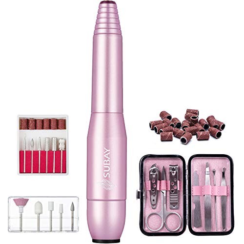11 in 1 Electric Nail Drill Set,Professional Portable Handpiece File Grinder Manicure Pedicure Tools With Nail Polish Clippers Kit &...