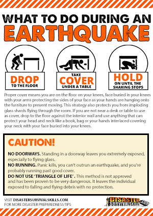 drop cover and hold on posters for earthquake preparedness