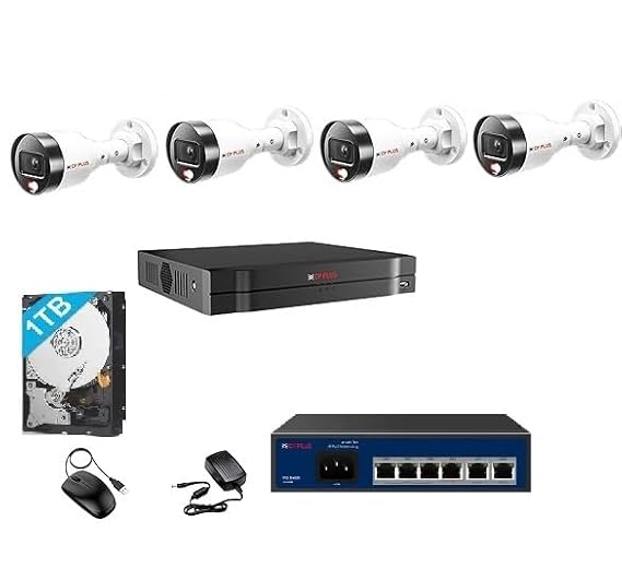 CP Plus IP illumax 4 CH NVR, 4MP 4 Nos Outdoor Bullet IP