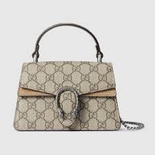 Dionysus mini top handle bag in beige and ebony Supreme | GUCCI® US