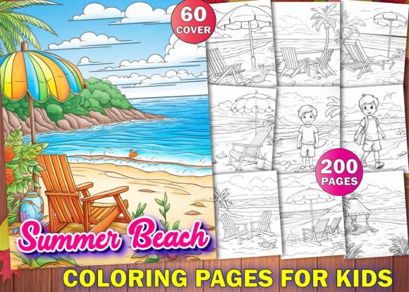 Summer Beach Coloring Book Cover