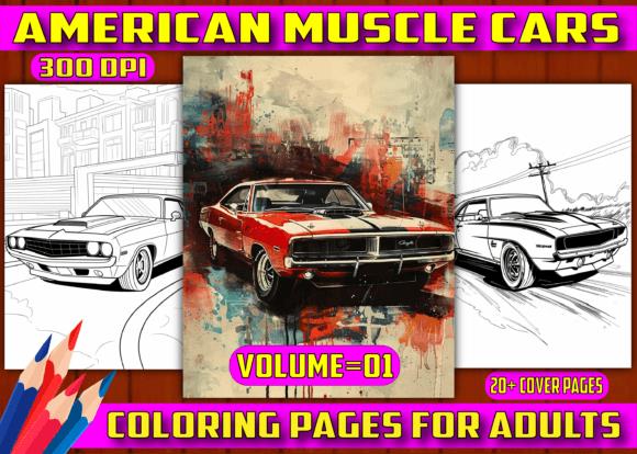 American Muscle Cars Coloring Book Cover
