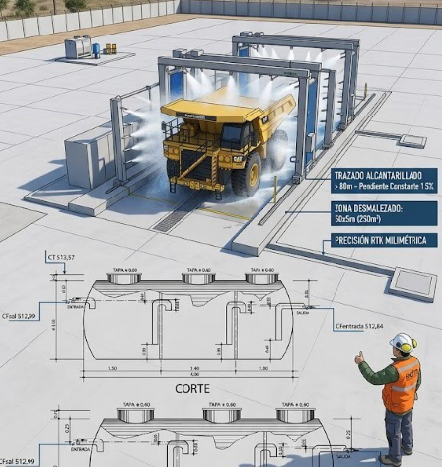 Ingeniería para construcción de la planta de lavado industrial TechMining Rancagua