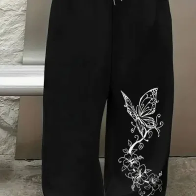 Baggy wide-leg sweatpants