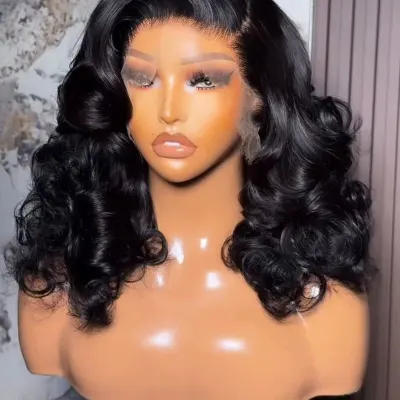 Frontal bounce hair blend wig