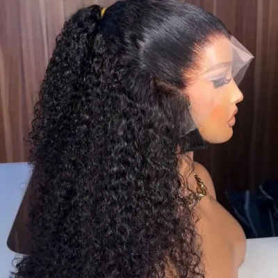 Full frontal pixie curls human hair