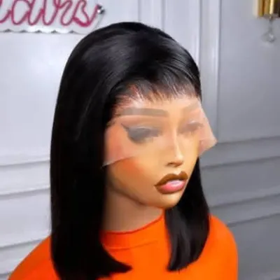 12"Full frontal human hair bob wig  Bob 13*4