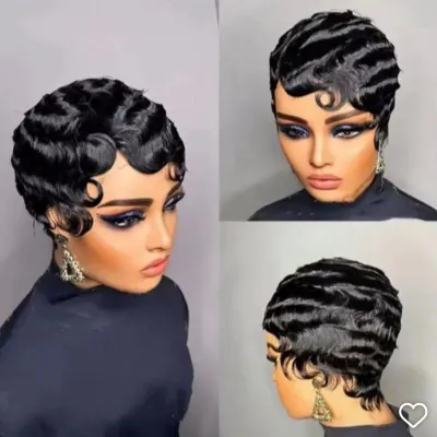 Finger wave Wig cap