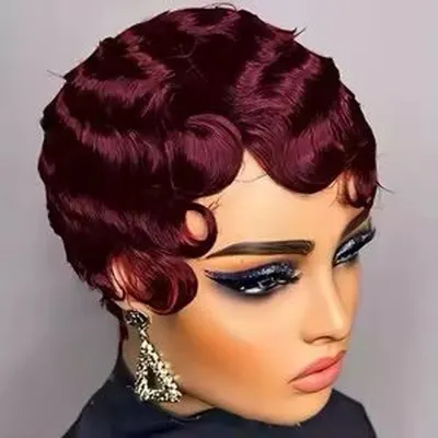 Finger wave Wig cap