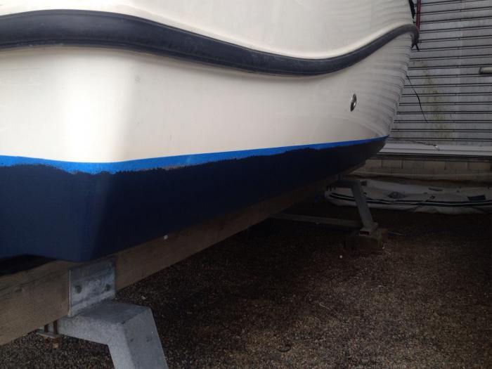 Completed Antifouling Ready for The Unmasking Before it Dries