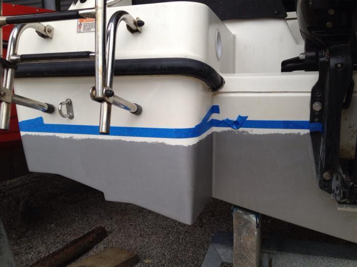 Careful Masking Is Well Worth While to Create a Neat Waterline that Wont Flake