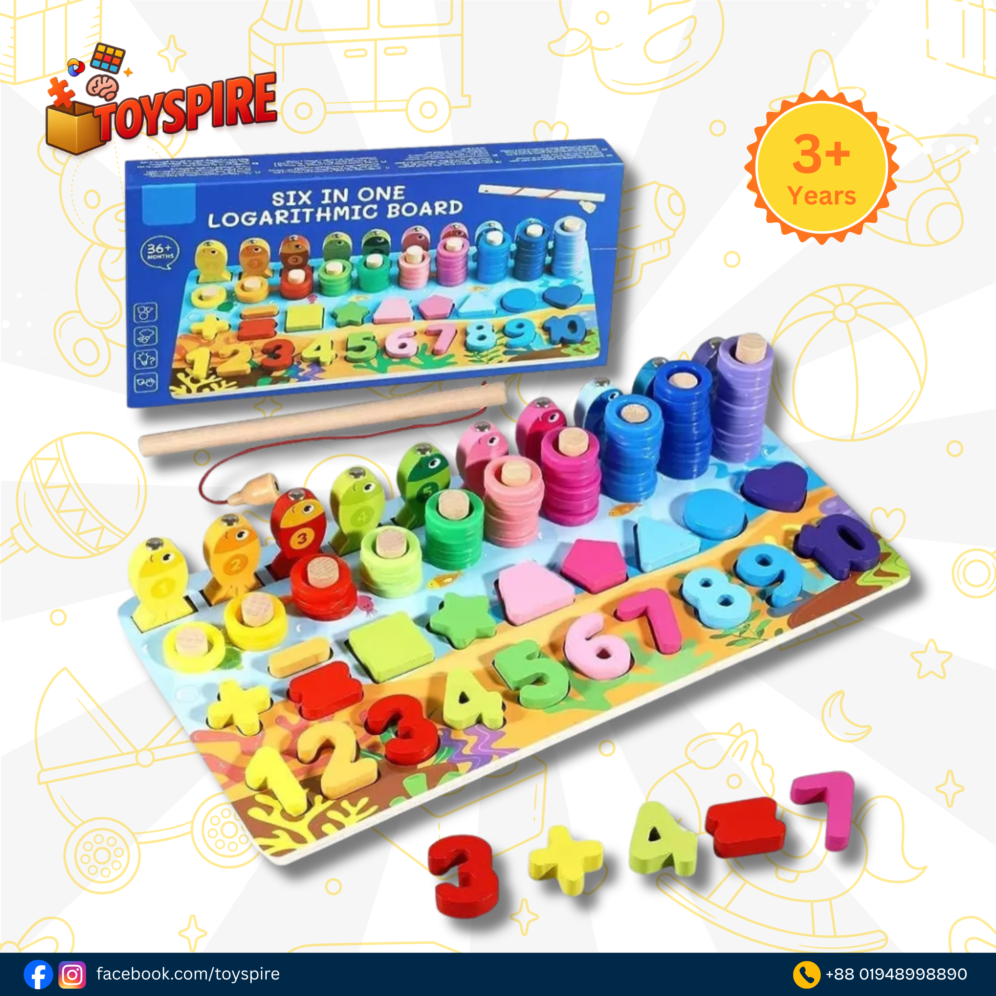 Toyspire Six in One Logarithmic Board