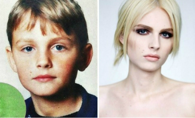 Андреа Пежич в детстве и сейчас