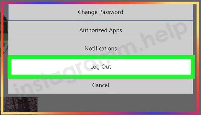 как выйти из инстаграм