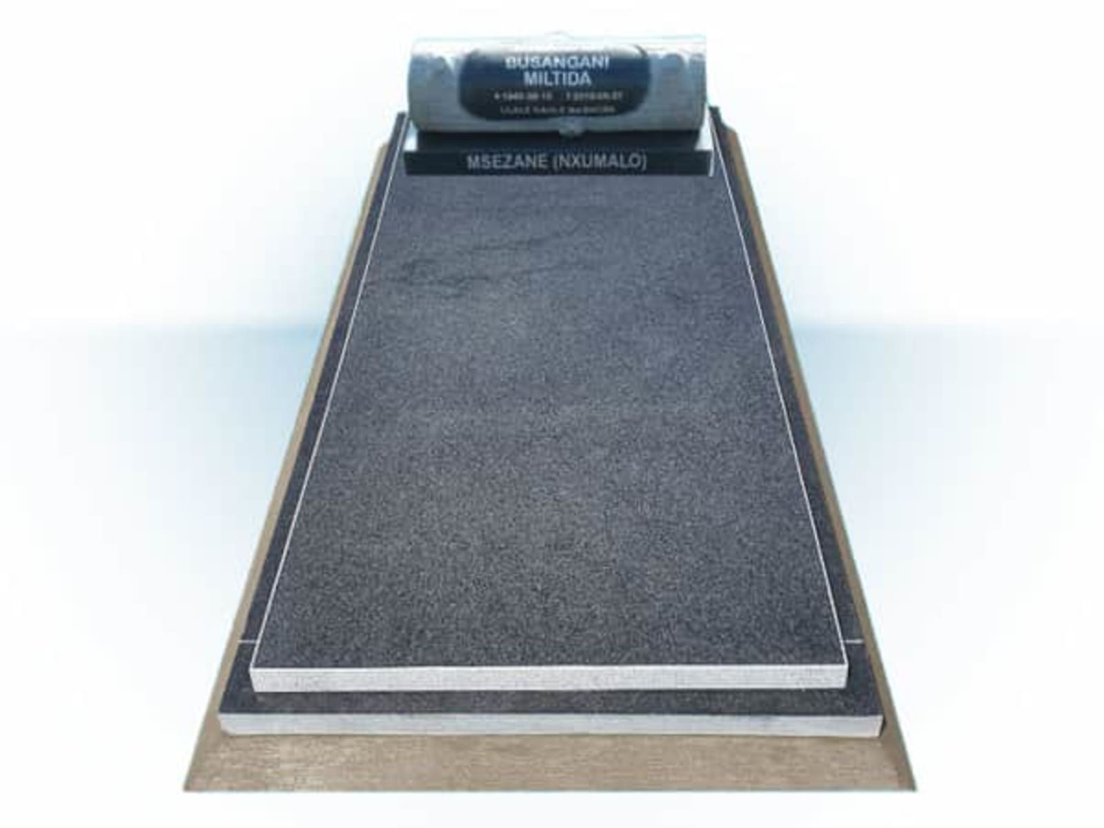 Grey-Light Granite Organic tombstone in 69 Ceramic Curve