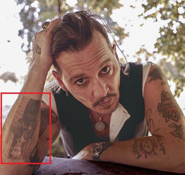 johnny depp-grandfather portrait tattoo