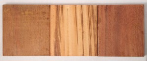 Left-to-right: Cumaru, Tigerwood, Ipe