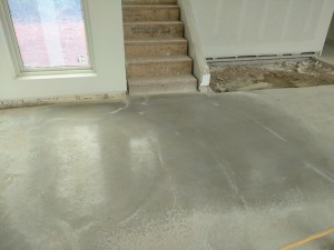 A small section of the concrete floor was polished. Not sure why they didn't continue, but they got back on it today and should finish up tomorrow.