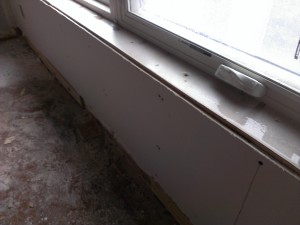 Water infiltration in one of the bedrooms. The weather had taken a toll on the housewrap and it sat in disrepair for too long. It was finally fixed a week or two before Christmas.