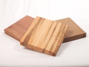 Left-to-right: Ipe, Tigerwood, Cumaru