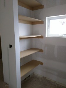 Shelving in the master bath.