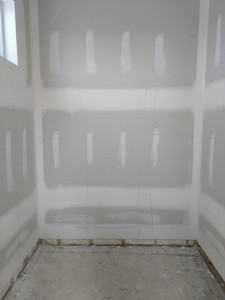 Master closet before trim work.