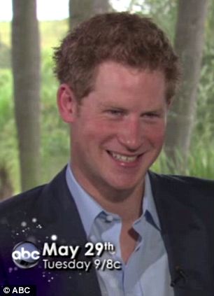 Answering the tough questions: Prince Harry said that the Queen had not yet friended him on Facebook, and Ms Couric joked that she hoped to be friends with the Queen on the social networking site following the interview