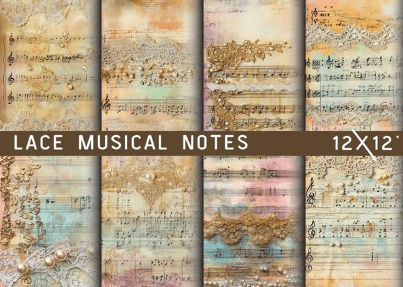 Vintage Lace Musical Notes Design