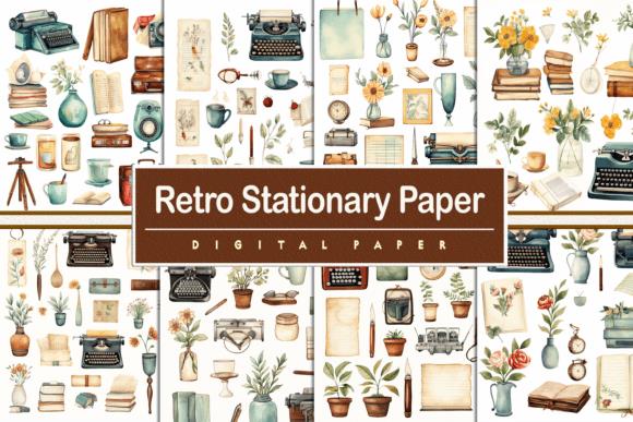 Watercolor Retro Stationary Coloring Design