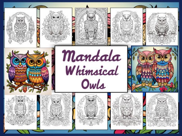 Mandala Whimsical Owls Coloring Pages