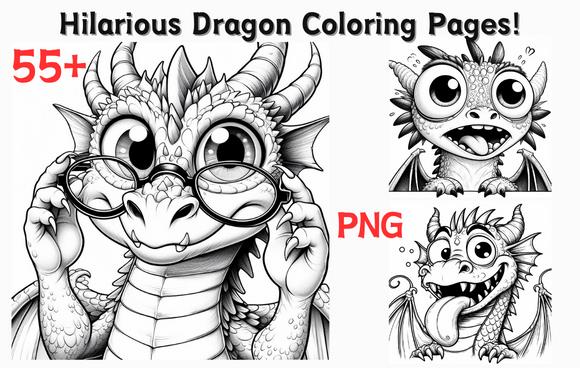 Hilarious Dragon Coloring Book Cover