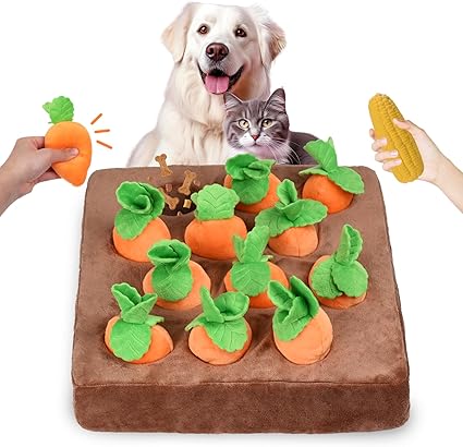 12 Squeaky Carrots Enrichment Dog Puzzle Toys
