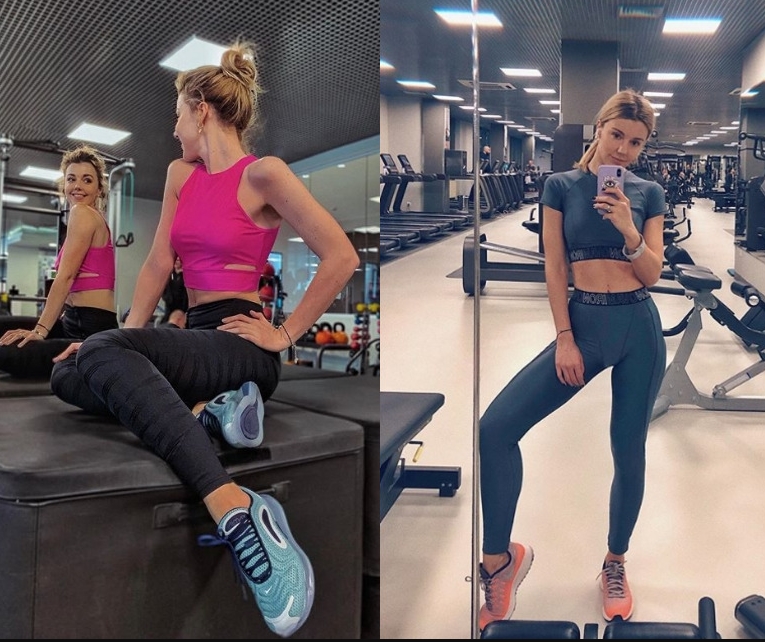 Артистка занимается спортом Фотосессия Юли в спортзале
