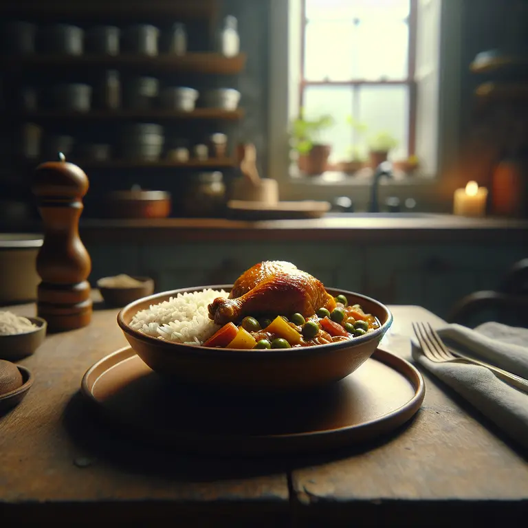 Riz et haricots beliziens au poulet mijoté - Belize