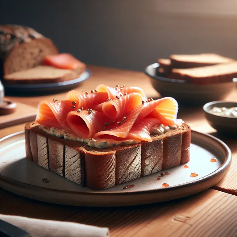 Sandwich au pain bateau et saumon fumé - Åland Islands