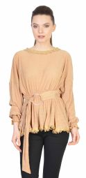 Bluza casual galbena cu striatii 8395 G