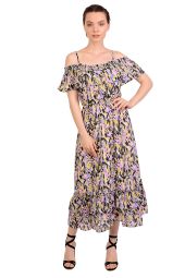 Rochie de zi galbena cu imprimeu 3332 G