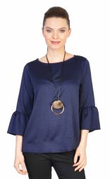 Bluza casual bleumarin cu accesoriu 750247BM